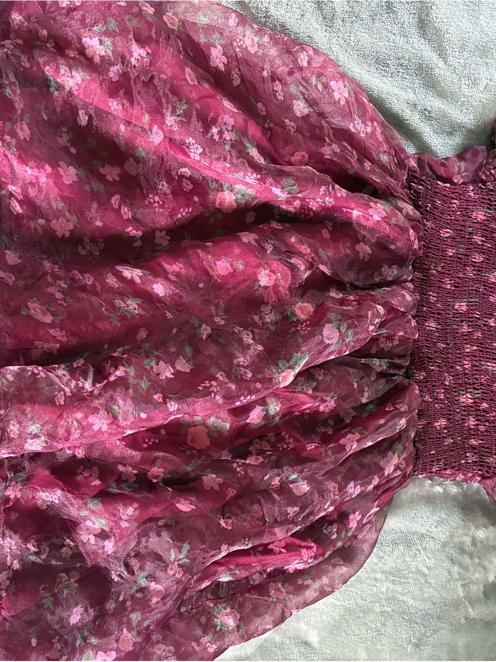 Altar'd State Plum Ruffled Chiffon Top - Picture 3 of 3